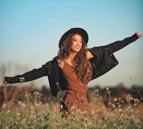 Stylish Woman with Long Hair